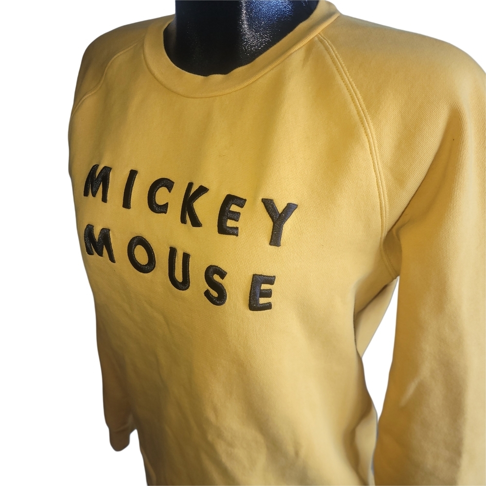 Frank And Oak Disney Collab Mickey Mouse Yellow Classic Sweatshirt Size S - Picture 3 of 7